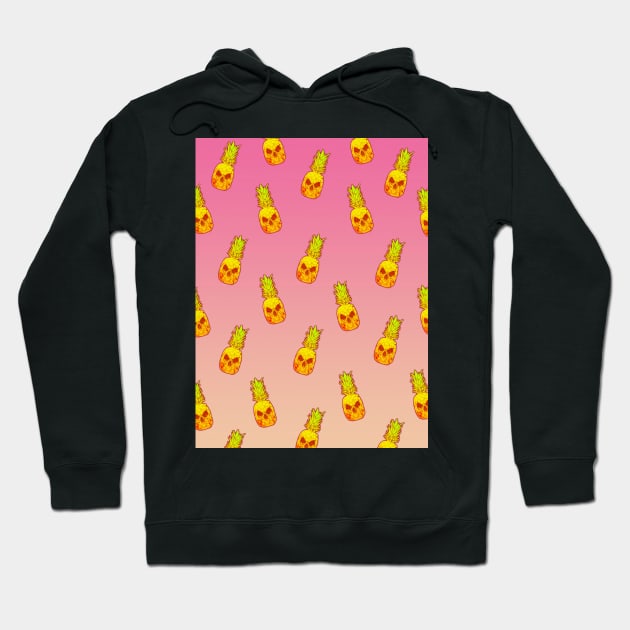 Pink Pineapple Skull Pattern Hoodie by BoneArtPetite